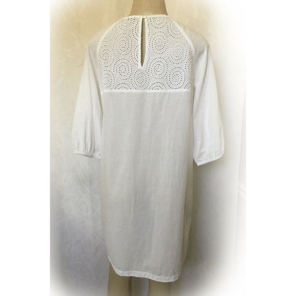 SEVENTY SERGIO TEGON Dress Tunic White Embroidered - Picture 2 of 7